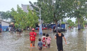 Petugas PLN terjun langsung ke lapangan melakukan pengamanan jaringan listrik terdampak banjir di Kecamatan Tanjung Senang, Bandar Lampung. | Ist