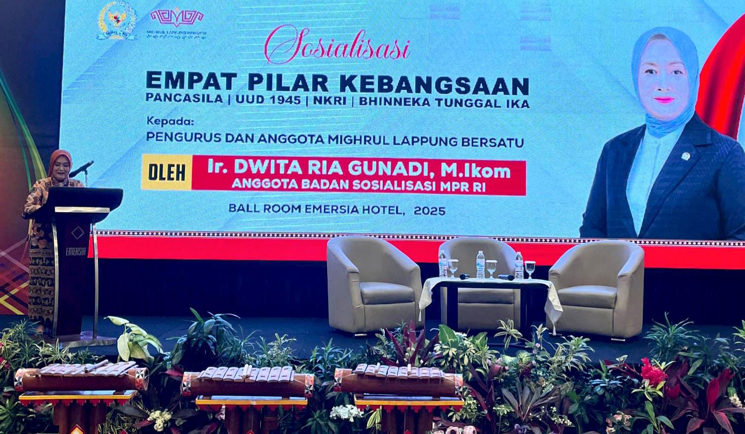 Budaya Jadi Perekat Bangsa, Dwita Ria Gaungkan 4 Pilar Kebangsaan di Bandar Lampung