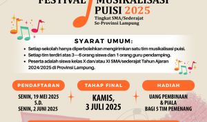 Festival Musikalisasi Puisi 2025 Kembali Digelar, Pelajar SMA se-Lampung Siap Unjuk Gigi!
