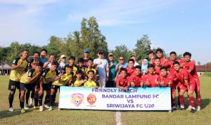 Laga Persahabatan BLFC vs Sriwijaya FC U-20 Dibuka Bupati Lamsel, Dukung Lahirnya Talenta Muda