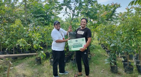 PLN NP dukung upaya pelestarian lingkungan sekaligus peningkatan nilai ekonomi melalui pohon produktif di Bojonegoro melalui bantuan 3 ribu bibit, pupuk dan ajir dalam program Sedekah Oksigen Majelis Lingkungan Hidup (MLH) Pimpinan Daerah Muhammadiyah Bojonegoro. | ist