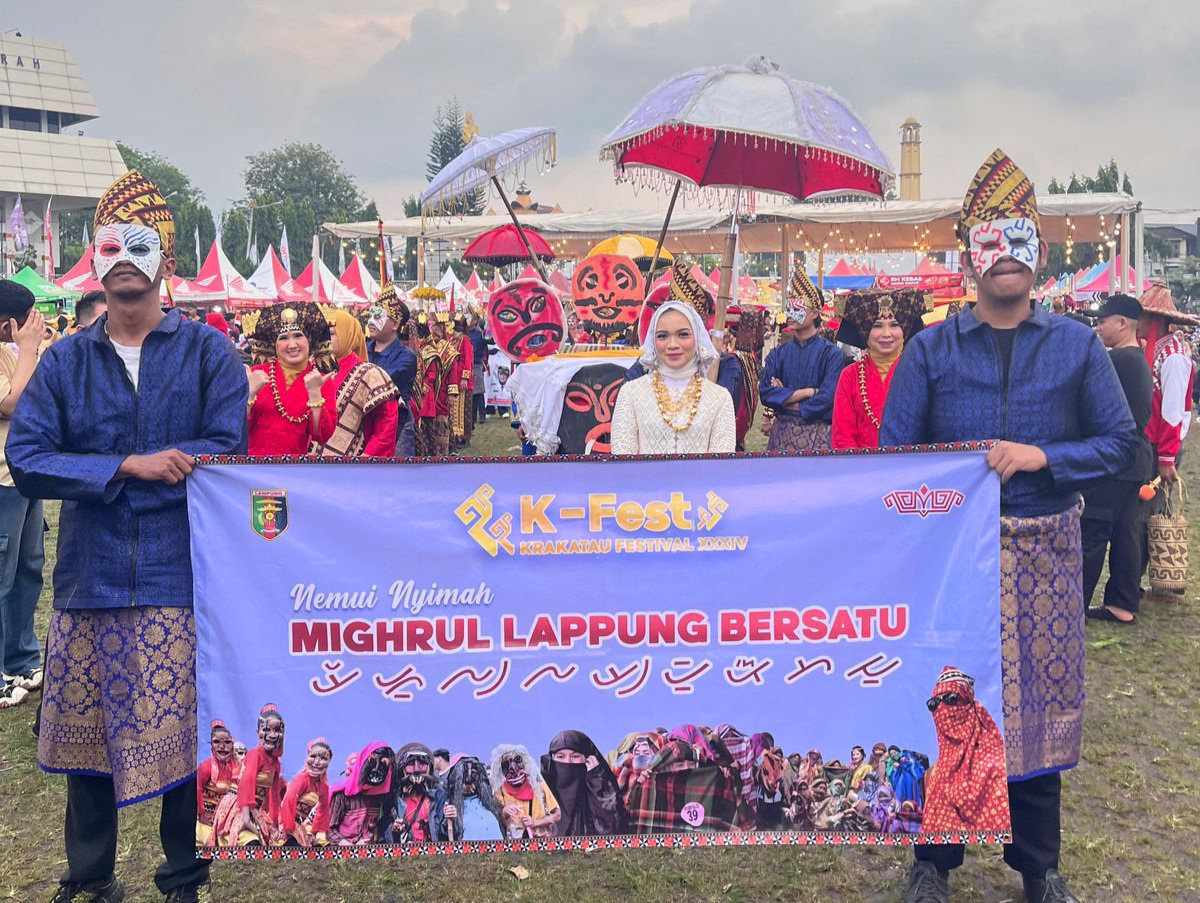 Mighrul Lappung Bersatu berhasil meraih Juara I Lampung Mask Street Culture, kategori organisasi. | ist