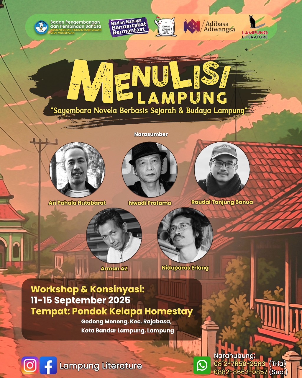 Poster Kegiatan Residensi Penulisan Novela oleh Lampung Literatur. | ist