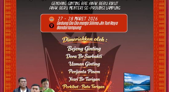 Besok, Gendang Persadaan Ginting Mergana Digelar di GSG Cio Cio Bandar Lampung