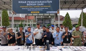 Rutan Bandar Lampung Deklarasikan Pemasyarakatan Bersih, Ratusan Warga Binaan dan Petugas Jalani Tes Urine