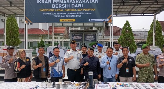 Rutan Bandar Lampung Deklarasikan Pemasyarakatan Bersih, Ratusan Warga Binaan dan Petugas Jalani Tes Urine