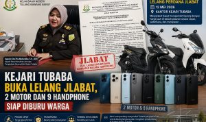 Kejari Tubaba Buka Lelang JLABAT, 2 Motor dan 9 Handphone Siap Diburu Warga, Ini Rinciannya!