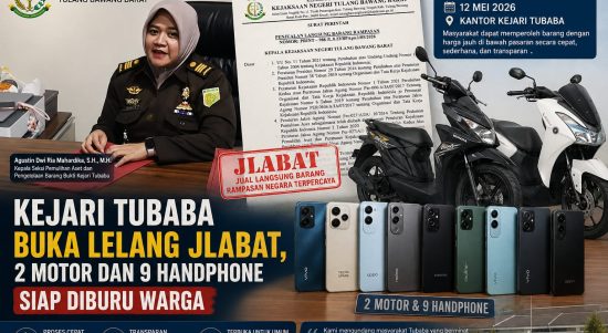 Kejari Tubaba Buka Lelang JLABAT, 2 Motor dan 9 Handphone Siap Diburu Warga, Ini Rinciannya!