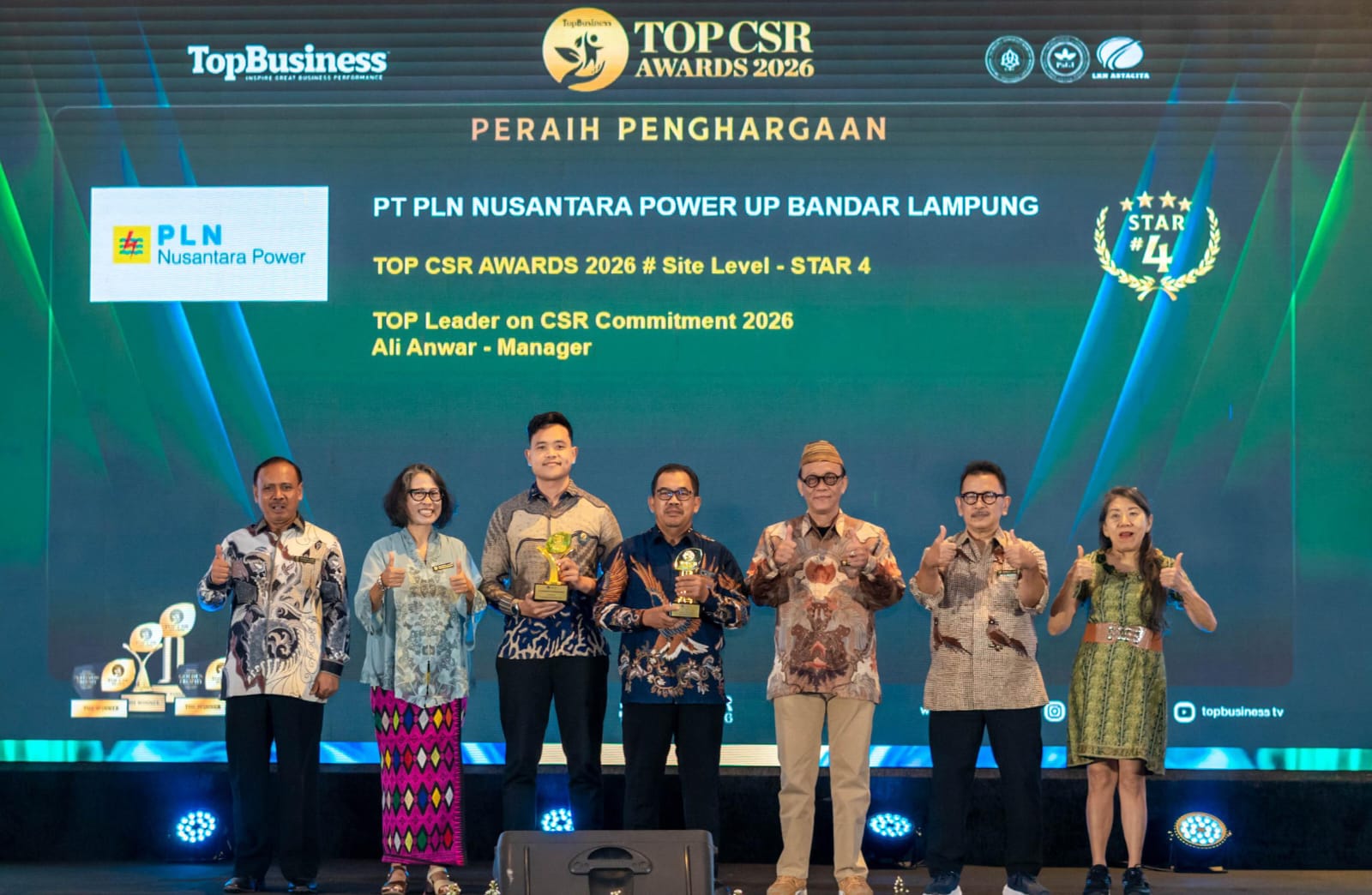 PLN NP UP Bandar Lampung Raih Dua Penghargaan TOP CSR Awards 2026