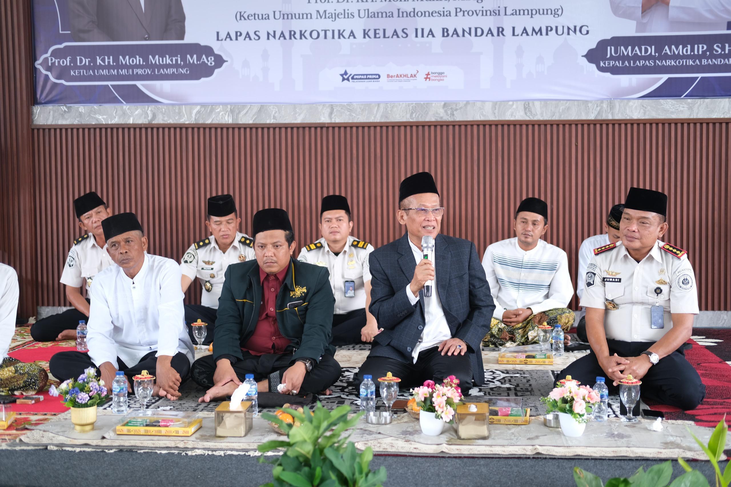 Lapas Narkotika Bandar Lampung menggelar Tabligh Akbar bersama Ketua MUI Lampung dalam rangka menyambut Tahun Baru Islam. | ist
