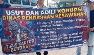 LSM LPM demo di Kejati Lampung Kejati Lampung Diminta Ambil Alih Penanganan Dugaan Korupsi di Disdikbud Pesawaran