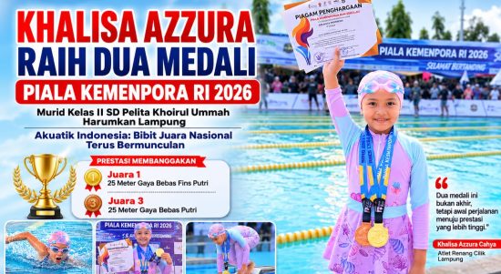 Keren! Khalisa Azzura Cahya Sabet 2 Medali di Kejuaraan Renang Piala Kemenpora RI 2026