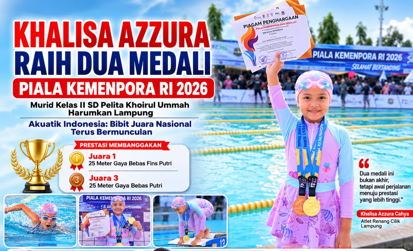 Keren! Khalisa Azzura Cahya Sabet 2 Medali di Kejuaraan Renang Piala Kemenpora RI 2026