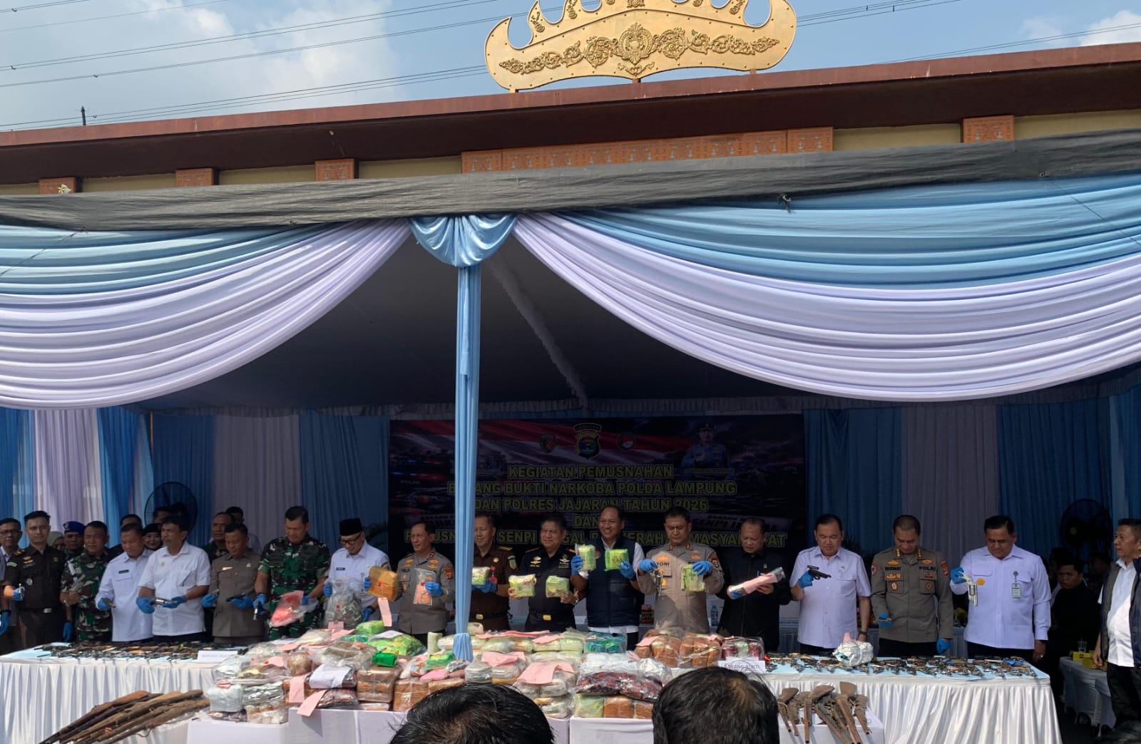 Polda Lampung Musnahkan 119 Kg Sabu dan Puluhan Ribuan Pil Ekstasi, Tegaskan Perang Lawan Narkoba