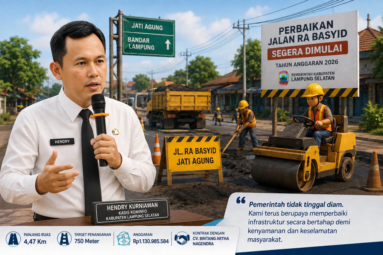 Perbaikan Jalan RA Basyid Segera Dimulai, Pemkab Lamsel Pastikan Mobilitas Warga Lebih Nyaman Perbaikan Jalan RA Basyid Segera Dimulai, Pemkab Lamsel Pastikan Mobilitas Warga Lebih Nyaman
