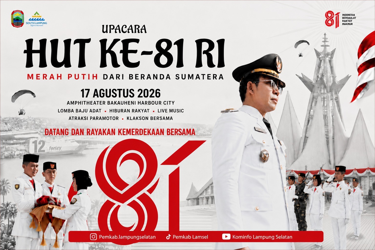 Merah Putih dari Beranda Sumatra, BHC Bakauheni Jadi Pusat Perayaan HUT ke-81 RI Merah Putih dari Beranda Sumatra, BHC Bakauheni Jadi Pusat Perayaan HUT ke-81 RI
