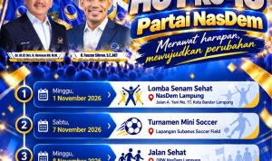 Semarak HUT ke-15, NasDem Lampung Gelar Senam, Jalan Sehat hingga Donor Darah