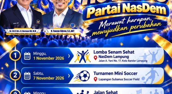 Semarak HUT ke-15, NasDem Lampung Gelar Senam, Jalan Sehat hingga Donor Darah